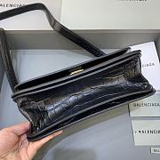 Kitlife Balenciaga Gossip small black crocodile leather shoulder bag - 23.5x12.4x10.4cm - 3