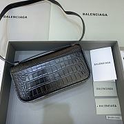 Kitlife Balenciaga Gossip small black crocodile leather shoulder bag - 23.5x12.4x10.4cm - 4