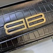 Kitlife Balenciaga Gossip small black crocodile leather shoulder bag - 23.5x12.4x10.4cm - 6