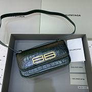 Kitlife Balenciaga Gossip small green crocodile leather shoulder bag - 23.5x12.4x10.4cm - 1