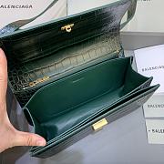 Kitlife Balenciaga Gossip small green crocodile leather shoulder bag - 23.5x12.4x10.4cm - 6