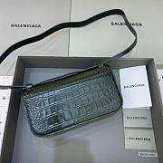 Kitlife Balenciaga Gossip small green crocodile leather shoulder bag - 23.5x12.4x10.4cm - 5