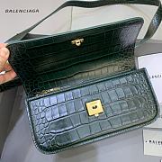 Kitlife Balenciaga Gossip small green crocodile leather shoulder bag - 23.5x12.4x10.4cm - 2