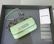 Kitlife Balenciaga Gossip mini mint crocodile leather shoulder bag - 19x5.5x10cm - 1