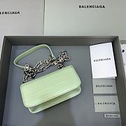 Kitlife Balenciaga Gossip mini mint crocodile leather shoulder bag - 19x5.5x10cm - 4