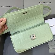 Kitlife Balenciaga Gossip small mint crocodile leather shoulder bag - 23.5x12.4x10.4cm - 2