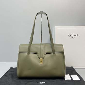 KITLIFE CELINE LARGE SOFT 16 BAG IN SMOOTH CALFSKIN ARMY GREEN - 60051 - 38x26x18 cm