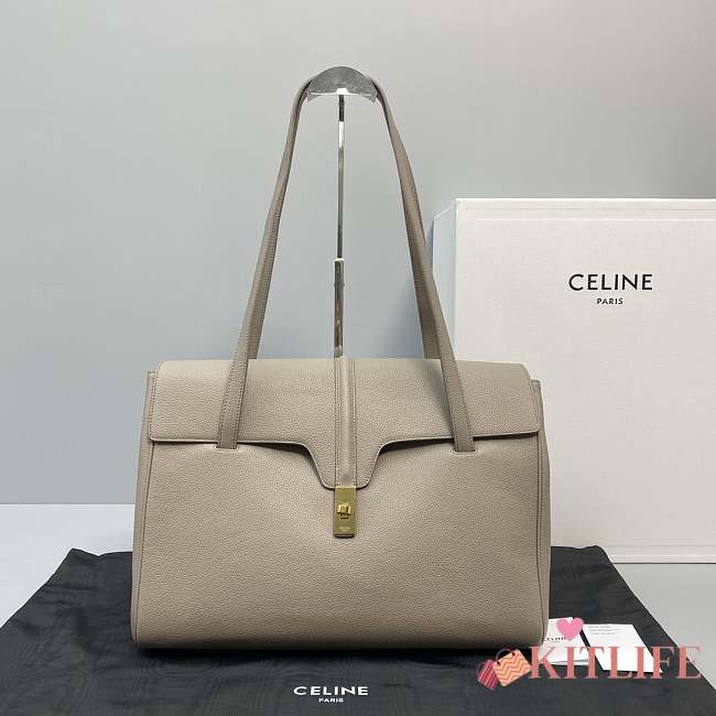KITLIFE CELINE LARGE SOFT 16 BAG IN SMOOTH CALFSKIN GREY - 60051 - 38x26x18 cm - 1