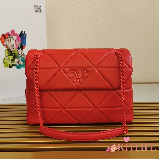 Kitlife Prada Nappa Leather Prada Spectrum Bag Red -  27 × 18.5 × 9cm - 1