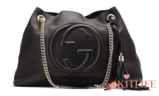 Kitlife Gucci Soho Shoulder Bag Chain Strap Medium Black - 38x27x14cm - 1