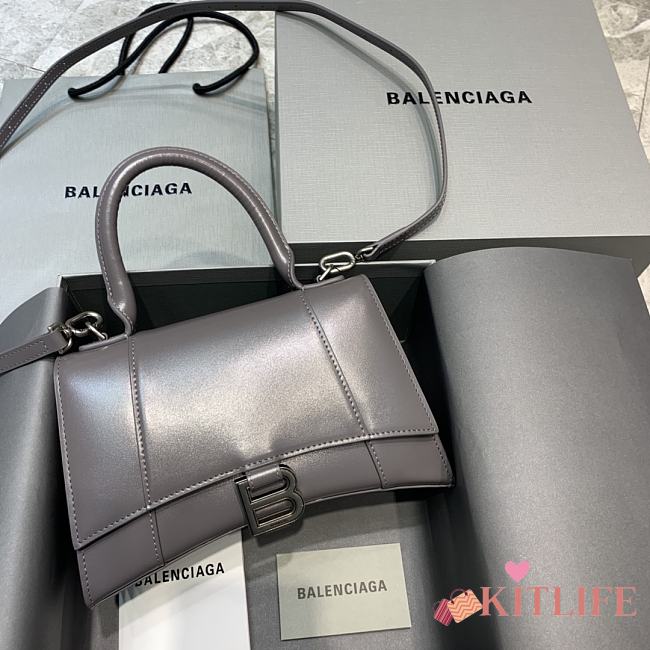 Kitlife Balenciaga Grey Hourglass Top Handle Bag Medium - 23-10-14cm - 1