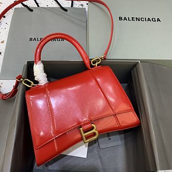 Kitlife Balenciaga Red Hourglass Top Handle Bag Medium - 23-10-14cm