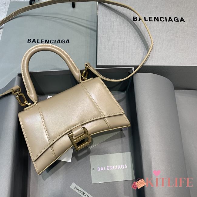 Kitlife Balenciaga Beige Hourglass Top Handle Bag Small - 19x8x11 cm - 1
