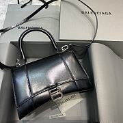 Kitlife Balenciaga Black Silver Hardware Hourglass Top Handle Bag Medium - 23-10-14cm - 1