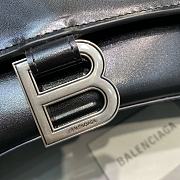 Kitlife Balenciaga Black Silver Hardware Hourglass Top Handle Bag Medium - 23-10-14cm - 2