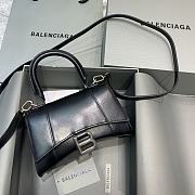 Kitlife Balenciaga Black Silver Hardware Hourglass Top Handle Bag Small - 19x8x11 cm - 1