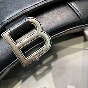 Kitlife Balenciaga Black Silver Hardware Hourglass Top Handle Bag Small - 19x8x11 cm - 6