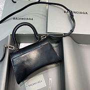 Kitlife Balenciaga Black Silver Hardware Hourglass Top Handle Bag Small - 19x8x11 cm - 2
