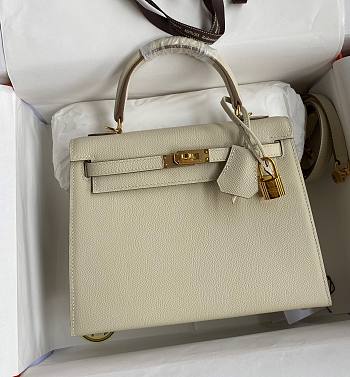 Kitlife Hermes Kelly Epsom leather white gold buckle - 28x25cm