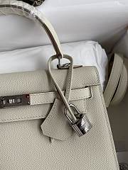 Kitlife Hermes Kelly Epsom leather white silver buckle - 28x25cm - 5