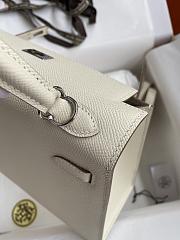 Kitlife Hermes Kelly Epsom leather white silver buckle - 28x25cm - 4