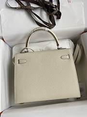 Kitlife Hermes Kelly Epsom leather white silver buckle - 28x25cm - 3