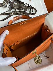 Kitlife Hermes Kelly Epsom leather orange gold buckle - 28x25cm - 6