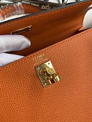 Kitlife Hermes Kelly Epsom leather orange gold buckle - 28x25cm - 4