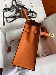 Kitlife Hermes Kelly Epsom leather orange gold buckle - 28x25cm - 2