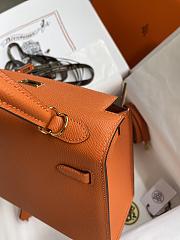 Kitlife Hermes Kelly Epsom leather orange gold buckle - 28x25cm - 3