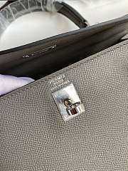 Kitlife Hermes Kelly Epsom leather dark grey silver buckle - 28x25cm - 5