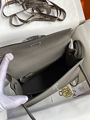 Kitlife Hermes Kelly Epsom leather dark grey silver buckle - 28x25cm - 3