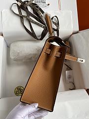 Kitlife Hermes Kelly Epsom leather brown silver buckle - 28x25cm - 6