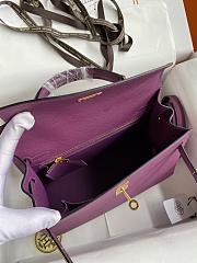 Kitlife Hermes Kelly Epsom leather purple gold buckle - 28x25cm - 5