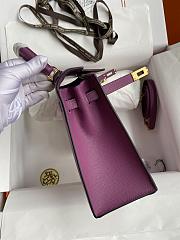 Kitlife Hermes Kelly Epsom leather purple gold buckle - 28x25cm - 4