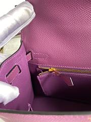 Kitlife Hermes Kelly Epsom leather purple gold buckle - 28x25cm - 2