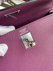 Kitlife Hermes Kelly Epsom leather purple silver buckle - 28x25cm - 6