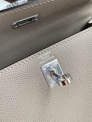 Kitlife Hermes Kelly Epsom leather grey silver buckle - 28x25cm - 6