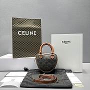 Kitlife Celine MEDIUM HEART IN TRIOMPHE CANVAS AND CALFSKIN TAN - 60197 - 14.5x12x5cm - 1