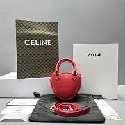 Kitlife Celine MEDIUM HEART IN TRIOMPHE CANVAS AND CALFSKIN RED - 60197 - 14.5x12x5cm - 1