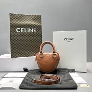 Kitlife Celine MEDIUM HEART IN TRIOMPHE CANVAS AND CALFSKIN BROWN - 60197 - 14.5x12x5cm - 1