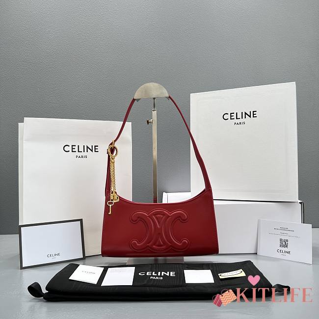 Kitlife Celine Triomphe embossed red - 60221 - 24x13x5cm - 1
