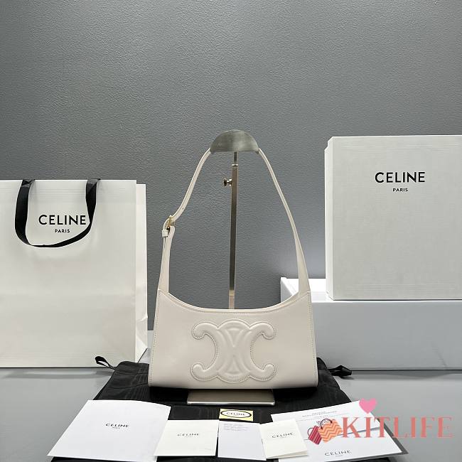 Kitlife Celine Triomphe embossed white - 60221 - 24x13x5cm - 1