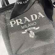 Kitlife Prada Small sequined mesh tote black bag - 22x20x18cm - 3