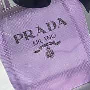 Kitlife Prada Small sequined mesh tote lily purple bag - 22x20x18cm - 4