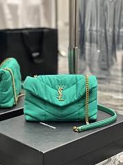 Kitlife YSL Loulou Puffer Linen Green Bag - 23×15.5×5.8cm - 1