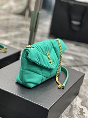 Kitlife YSL Loulou Puffer Linen Green Bag - 23×15.5×5.8cm - 3