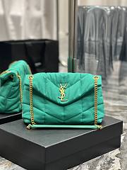 Kitlife YSL Loulou Puffer Linen Green Bag - 29×17×11cm - 1