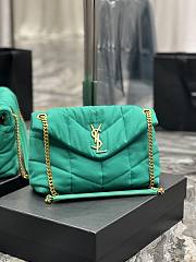 Kitlife YSL Loulou Puffer Linen Green Bag - 29×17×11cm - 3