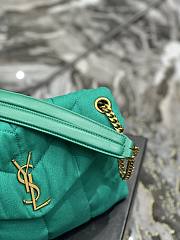 Kitlife YSL Loulou Puffer Linen Green Bag - 29×17×11cm - 6